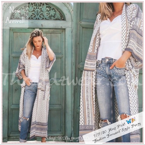 2xHP Mix Print Sheer Cozy Sweater Cardigan - Picture 9 of 13